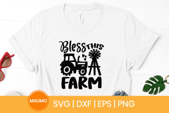 Bless This Farm SVG Quote: Graphics & Print Templates