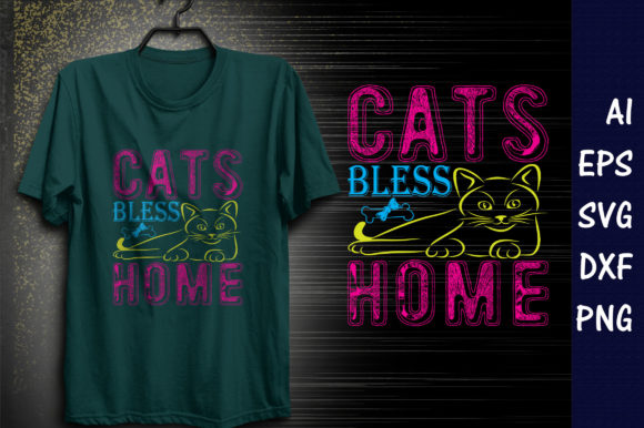 Cat Quote Design, Cats Bless Home