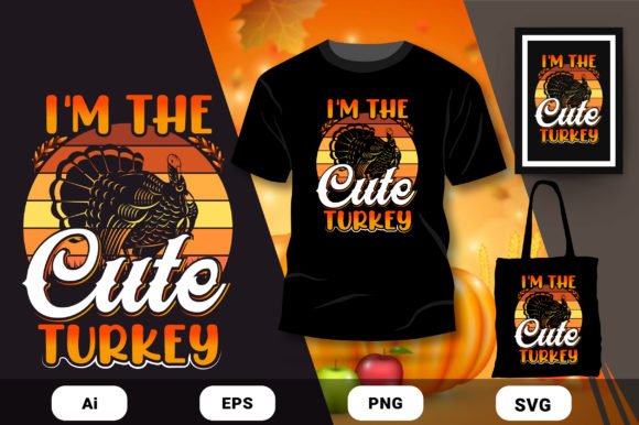 Cute Turkey T-shirt Design Graphic