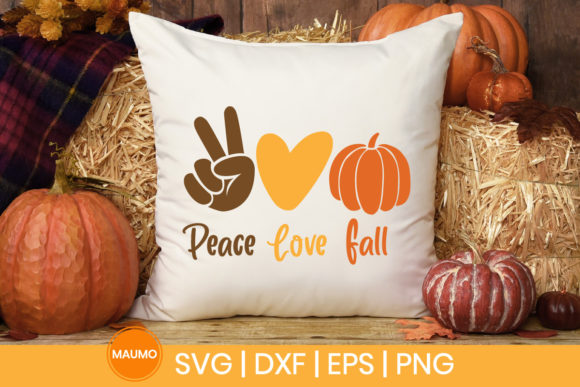 Fall SVG Quote: Peace Love Fall Graphics