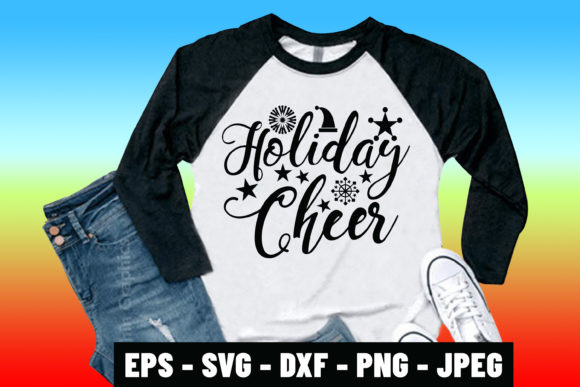 Holiday Cheer Christmas SVG Quote Design: Graphics & Print Templates