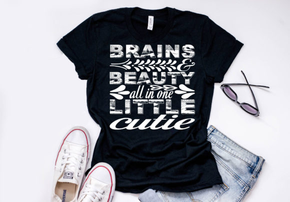 Makeup Quote Design Brains Beauty: Graphics for T-Shirt Designs
