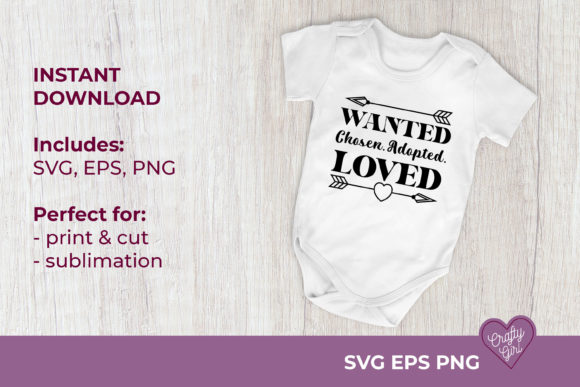 Wanted Chosen Adopted Loved Quote Graphics